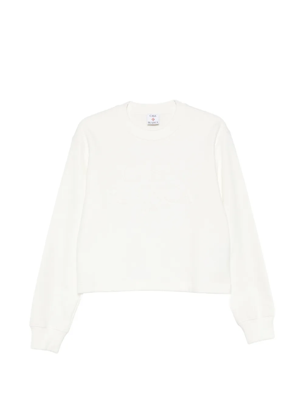 Casablanca logo-embroidered crew-neck sweater - Nude