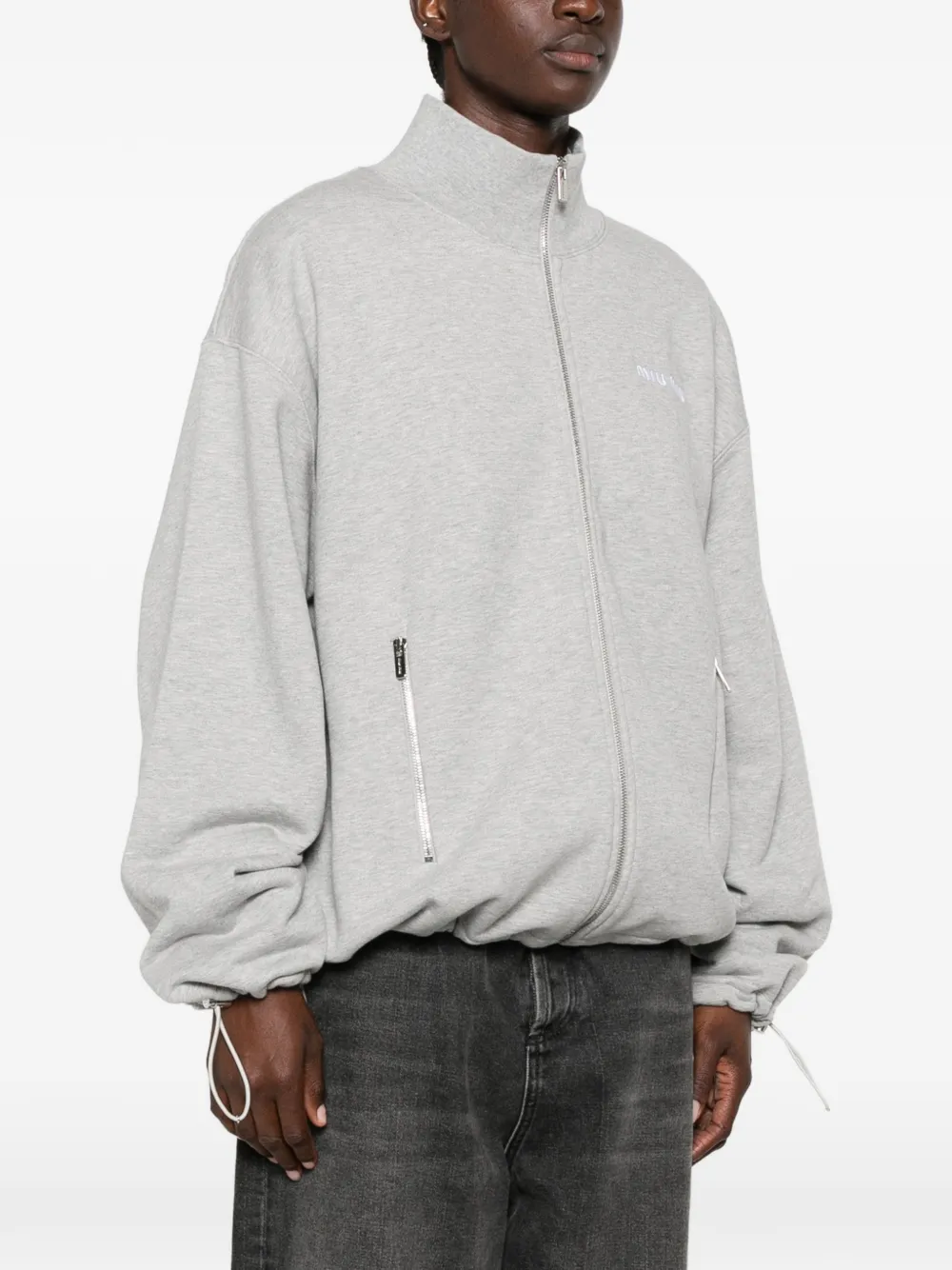 Miu Fleece sweater met rits Grijs