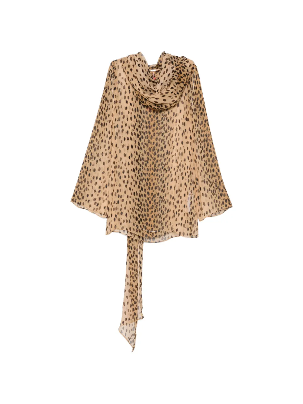 Cult Gaia Beaux cheetah-print hooded blouse - Toni neutri