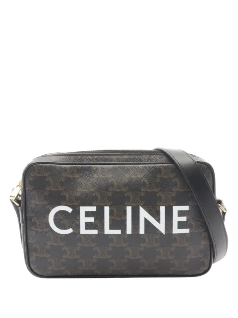 Celine Pre-Owned 2000-2026 Medium Triomphe Coated Canvas Logo crossbody bag