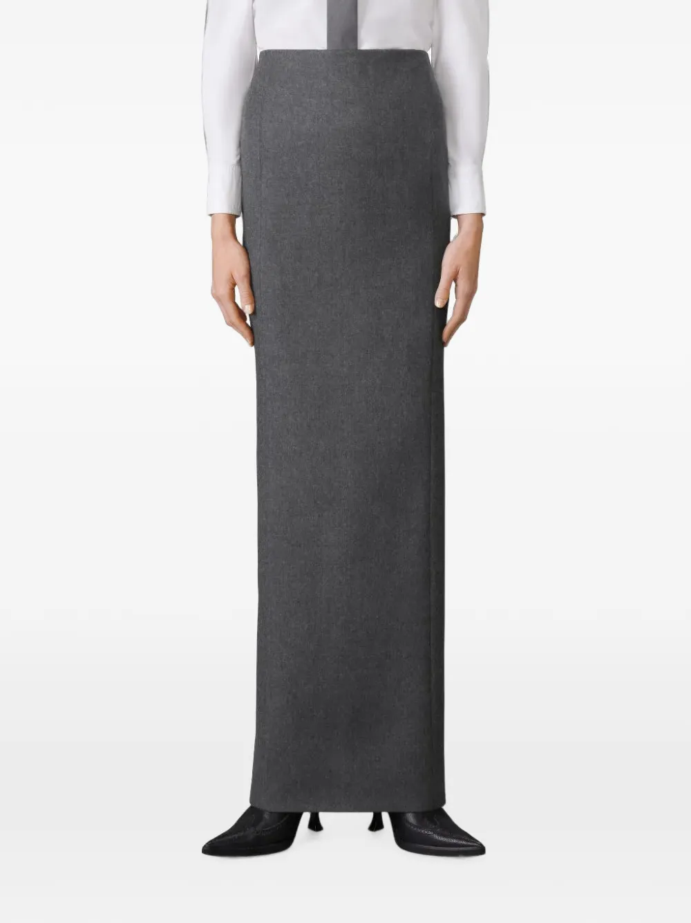 Thom Browne wool flannel pencil maxi skirt - Grigio