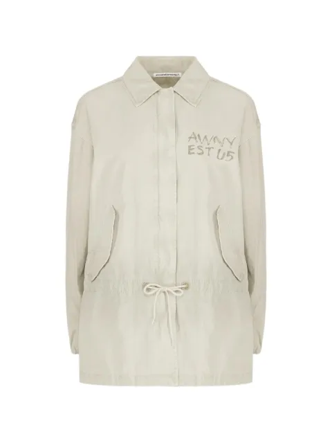 Alexander Wang dropped-waist logo-print parka