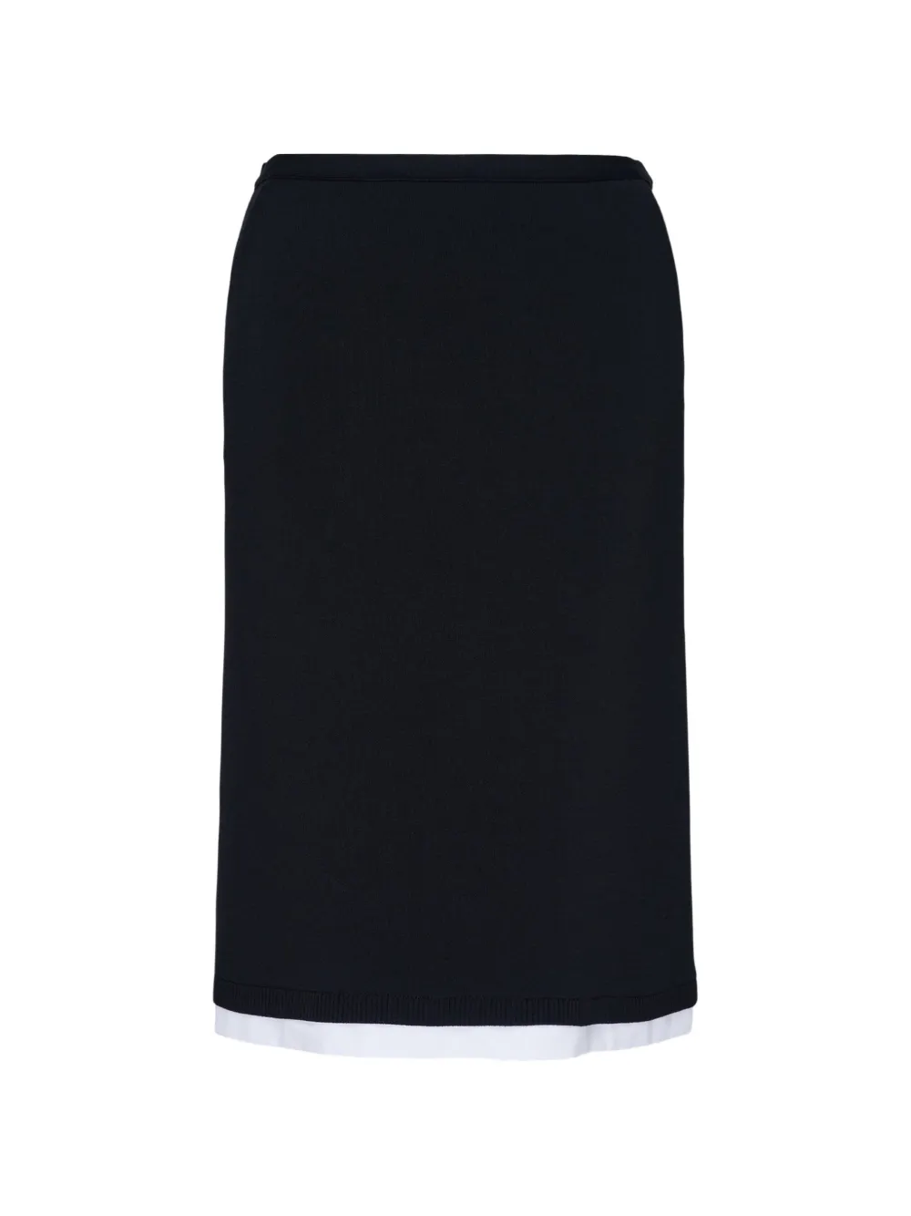 Nº21 layered-trim knitted skirt - Nero