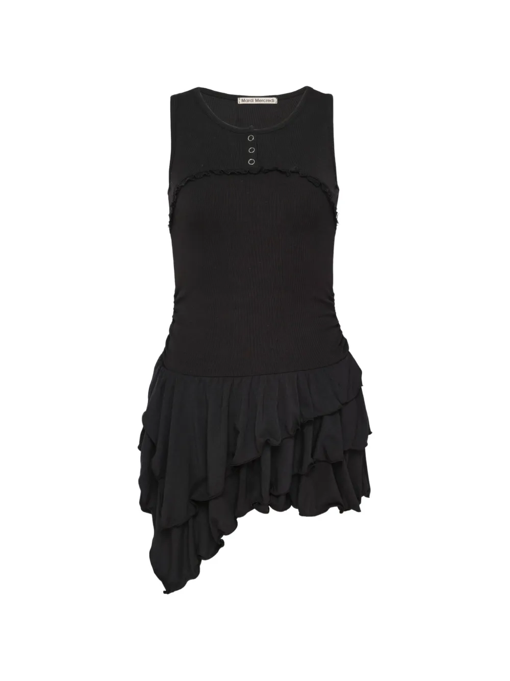 Mardi Mercredi layered ruffled mini dress - Nero