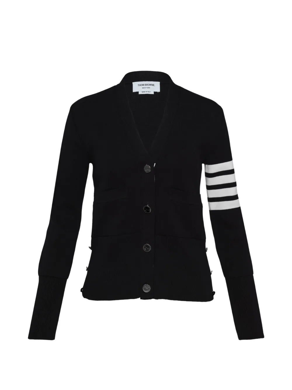 Thom Browne 4-Bar Milano-stitch V-neck cardigan - Nero