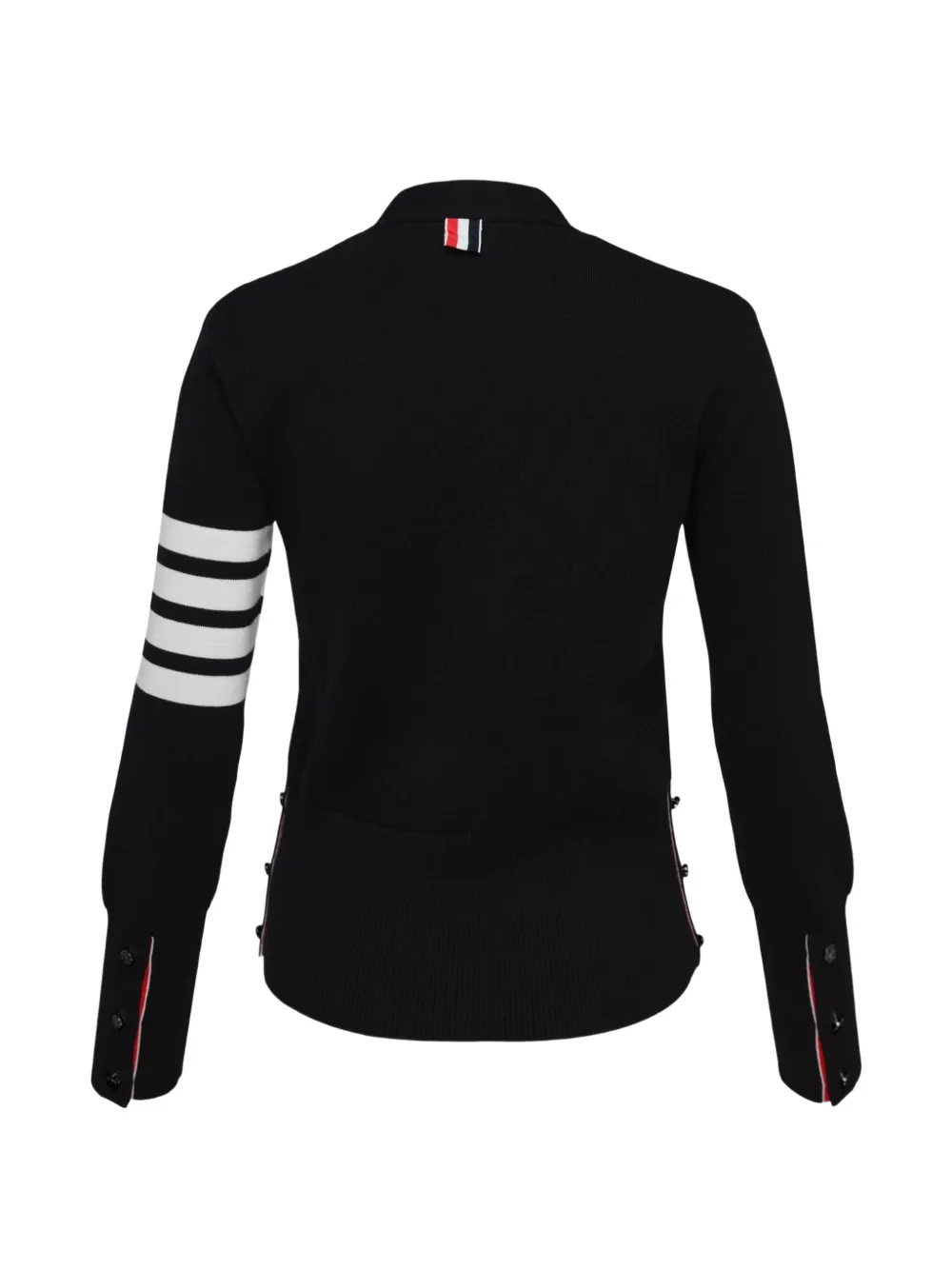 Thom Browne Vest met V-hals stiksel en strepen Zwart