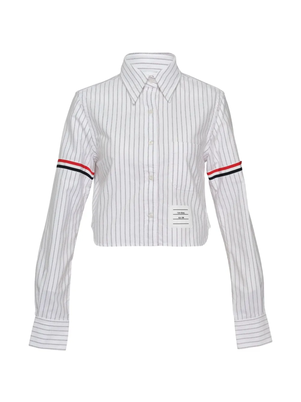 Thom Browne striped cropped shirt - Bianco