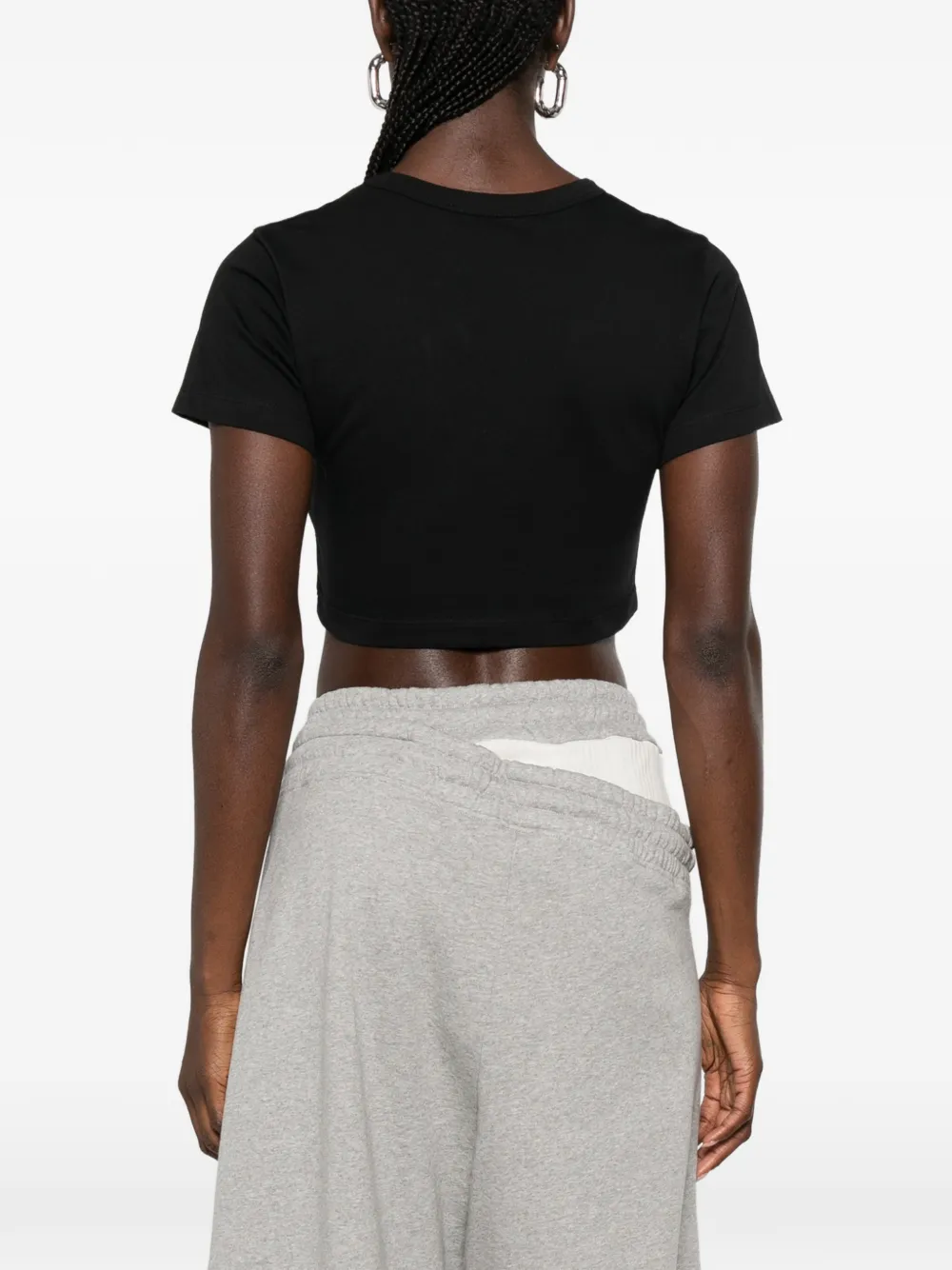 The Attico Cropped T-shirt in korset-stijl Zwart