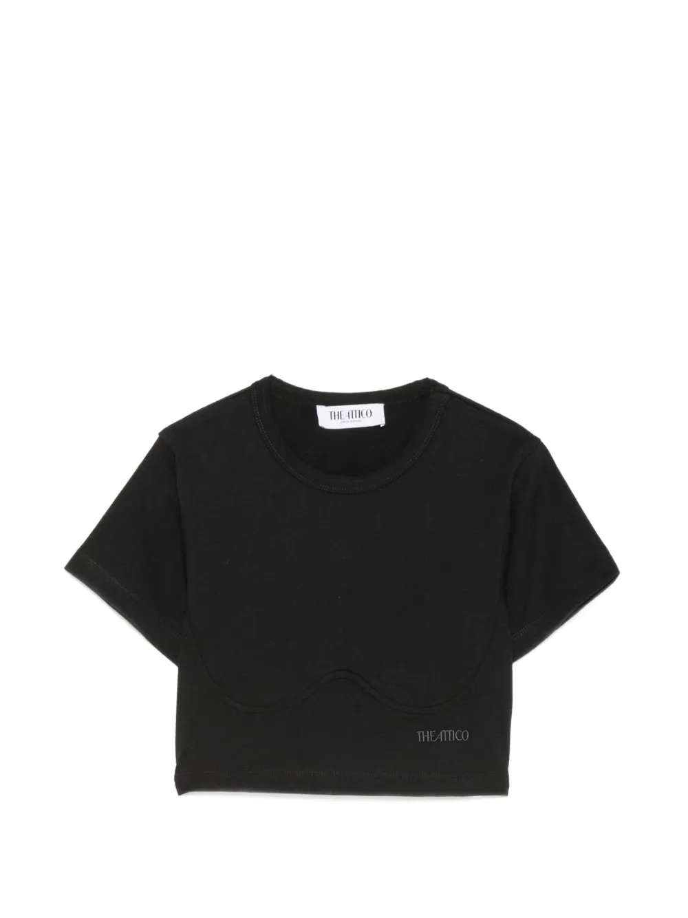 The Attico corset-style cropped T-shirt - Schwarz