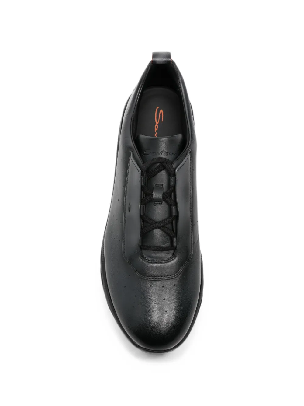 Santoni perforated-detail lace-up sneakers Zwart