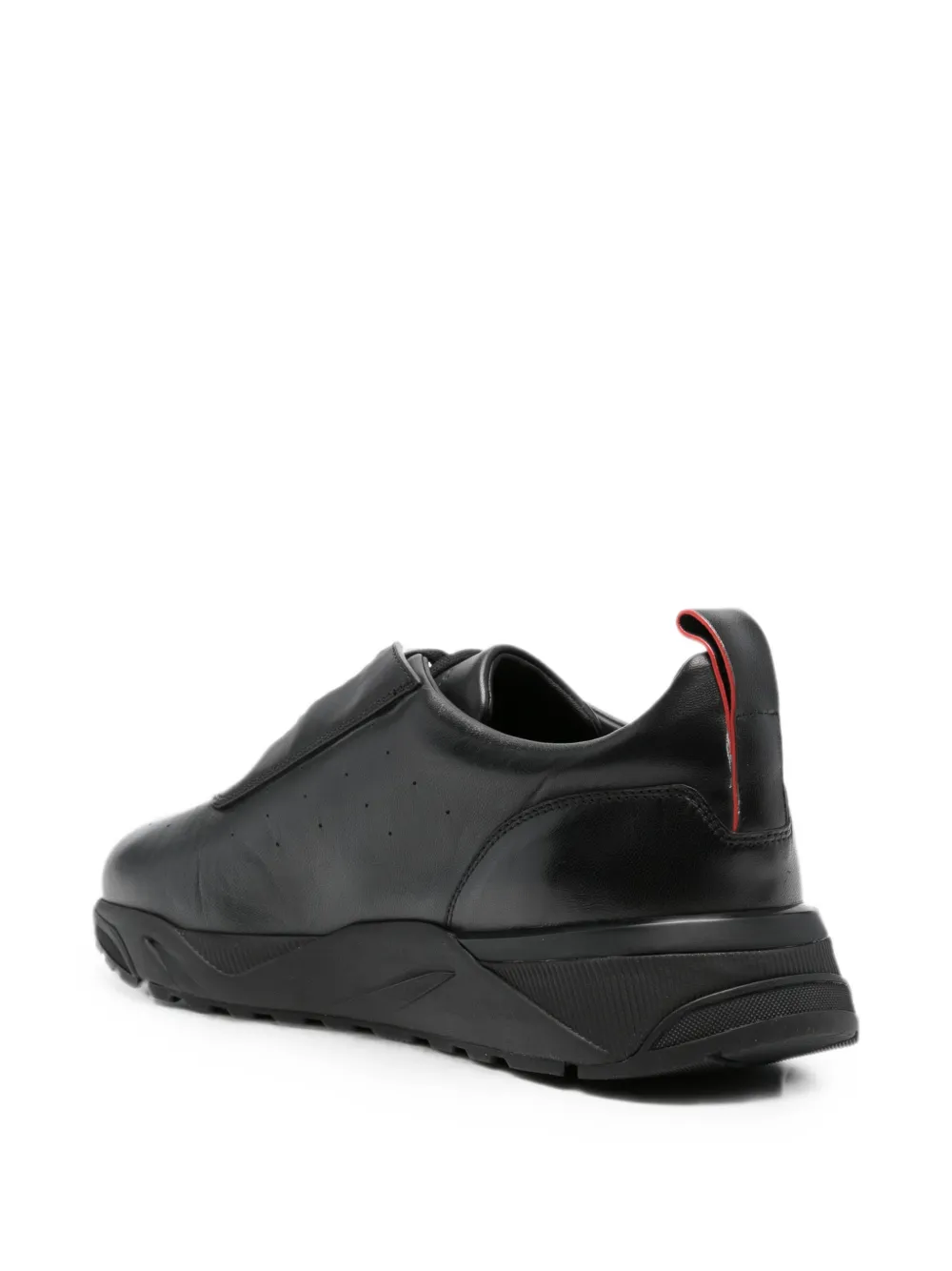 Santoni perforated-detail lace-up sneakers Zwart