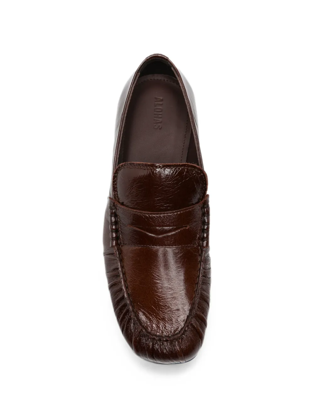 ALOHAS Penny loafers met ruches Bruin