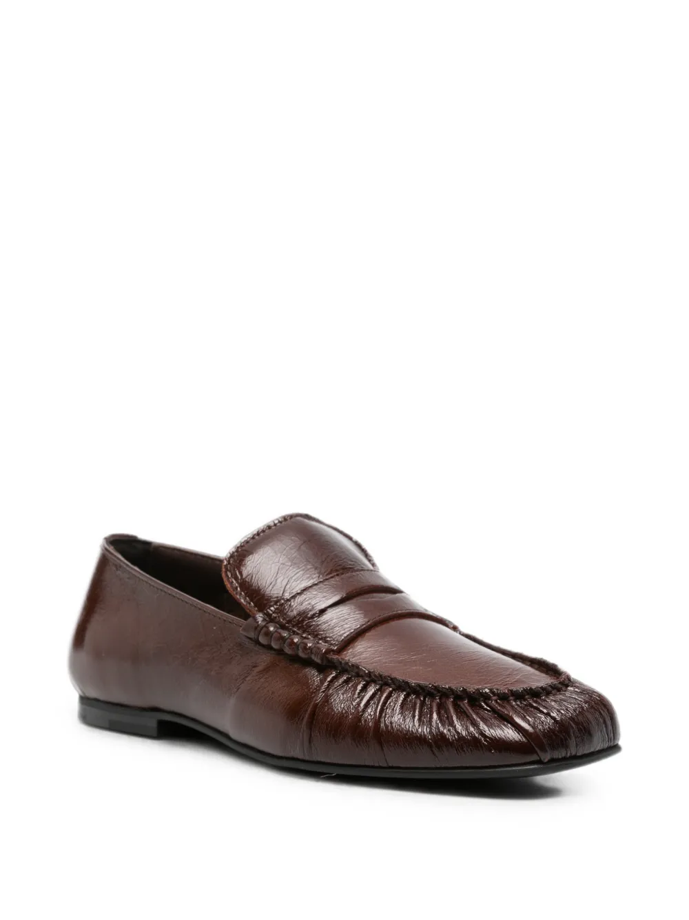 ALOHAS Penny loafers met ruches Bruin