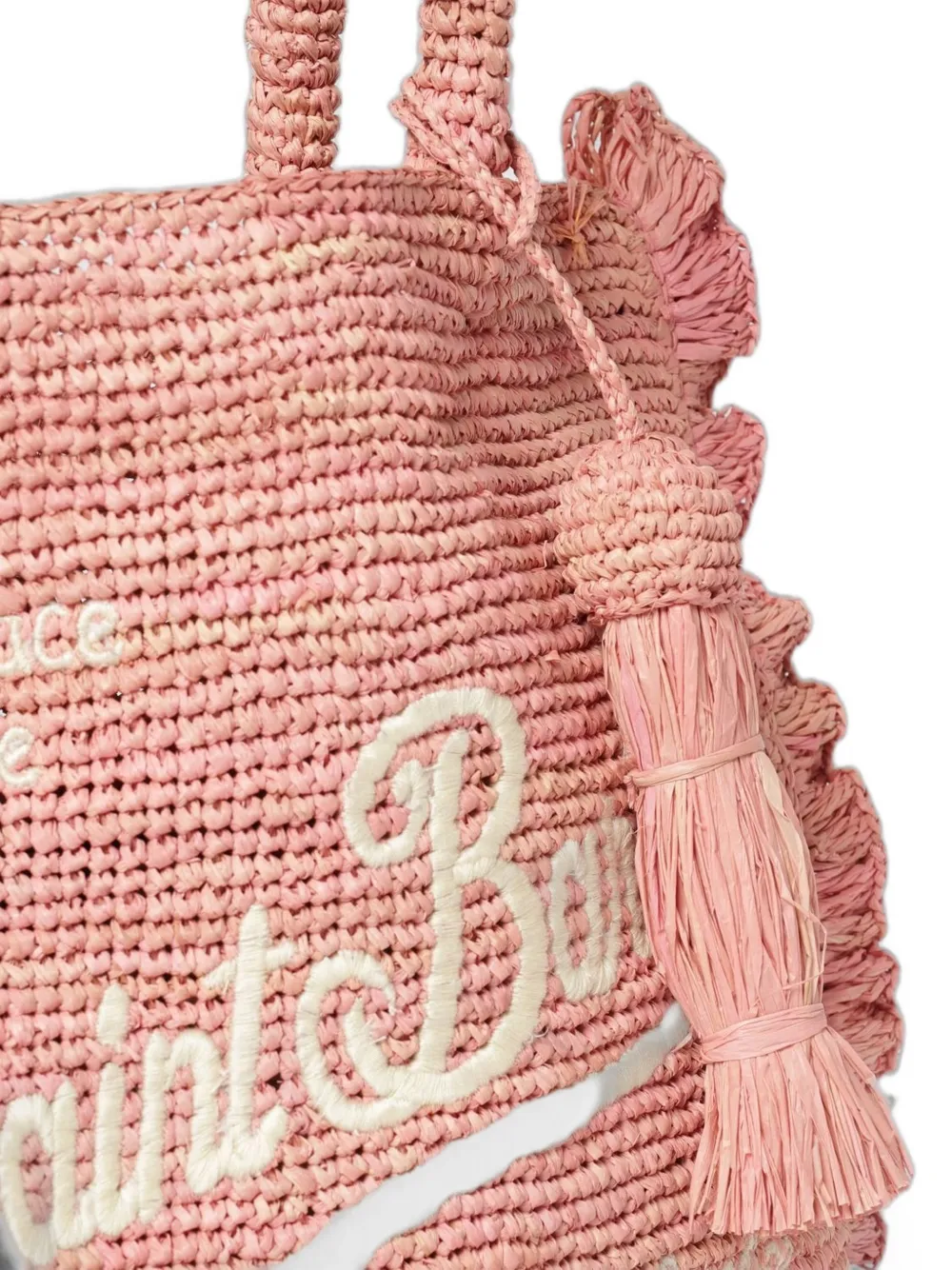 MC2 Saint Barth Medium Volant shopper met borduurwerk Roze