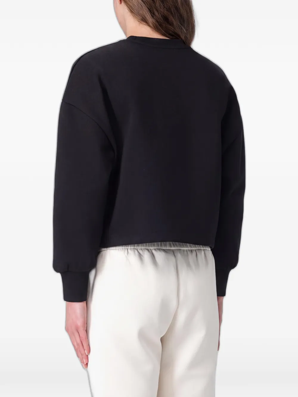 Emporio Armani Sweater met stras logo Zwart