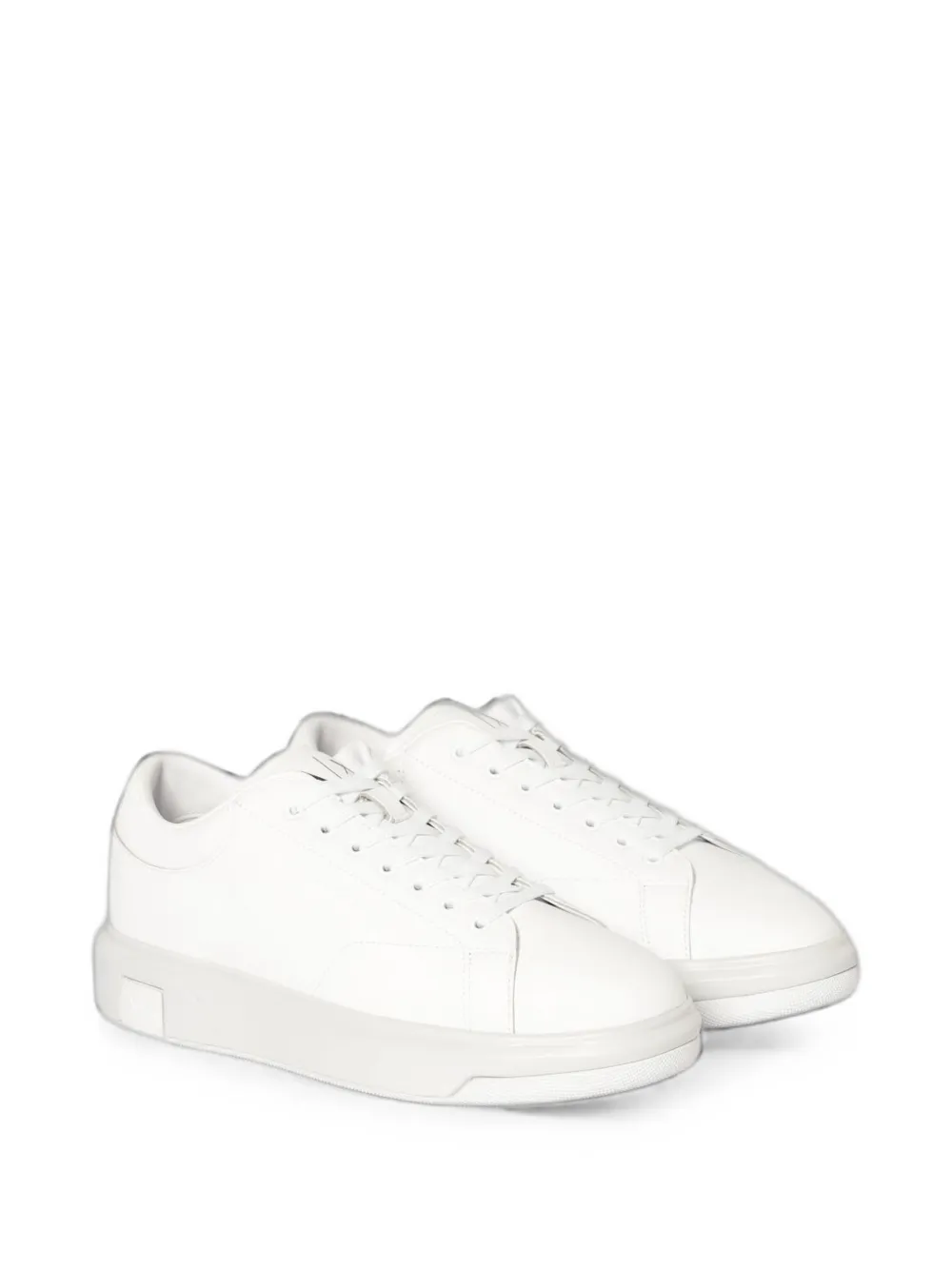 Emporio Armani logo-print leather sneakers Wit
