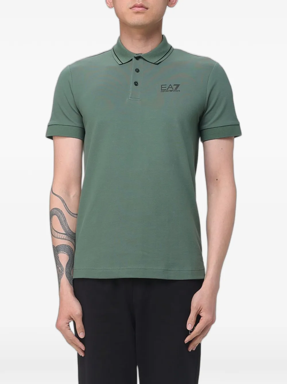Ea7 Emporio Armani logo-print short-sleeve polo shirt - Verde