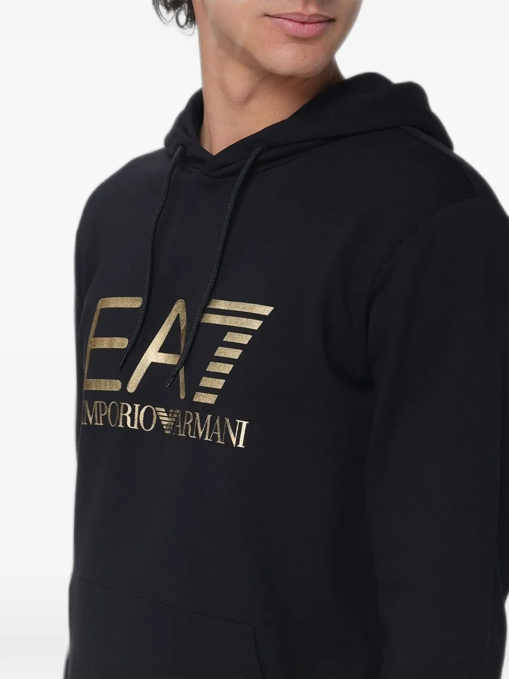 Ea7 Emporio Armani Katoenen hoodie met logoprint Zwart