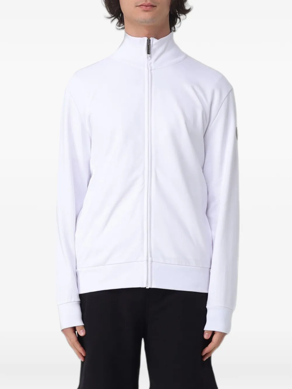 Colmar zip-up logo-patch hoodie - Bianco