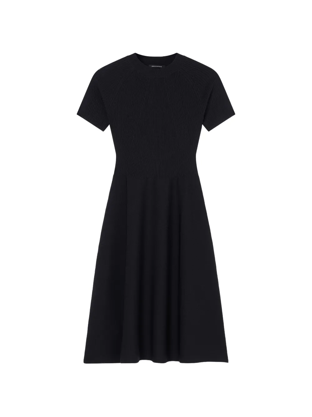 Emporio Armani short-sleeve ribbed-knit mini dress - Nero