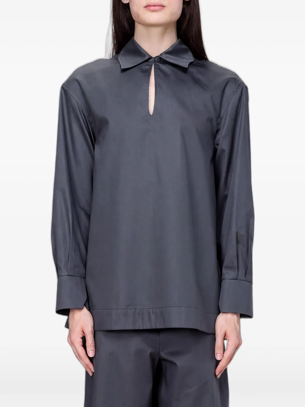 Max Mara Blusa con apertura a goccia - Grigio