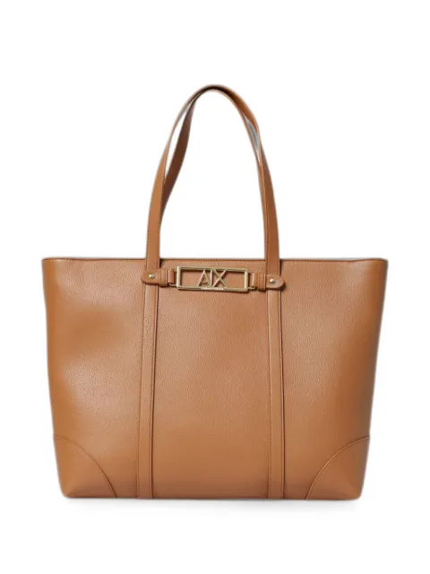 Armani Exchange logo-plaque tote bag