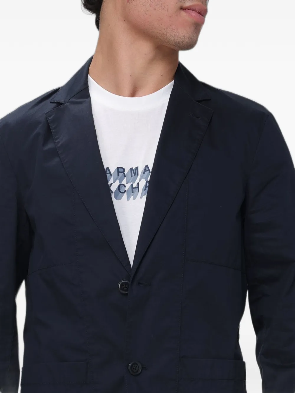 Armani Exchange Katoenen twill blazer Blauw