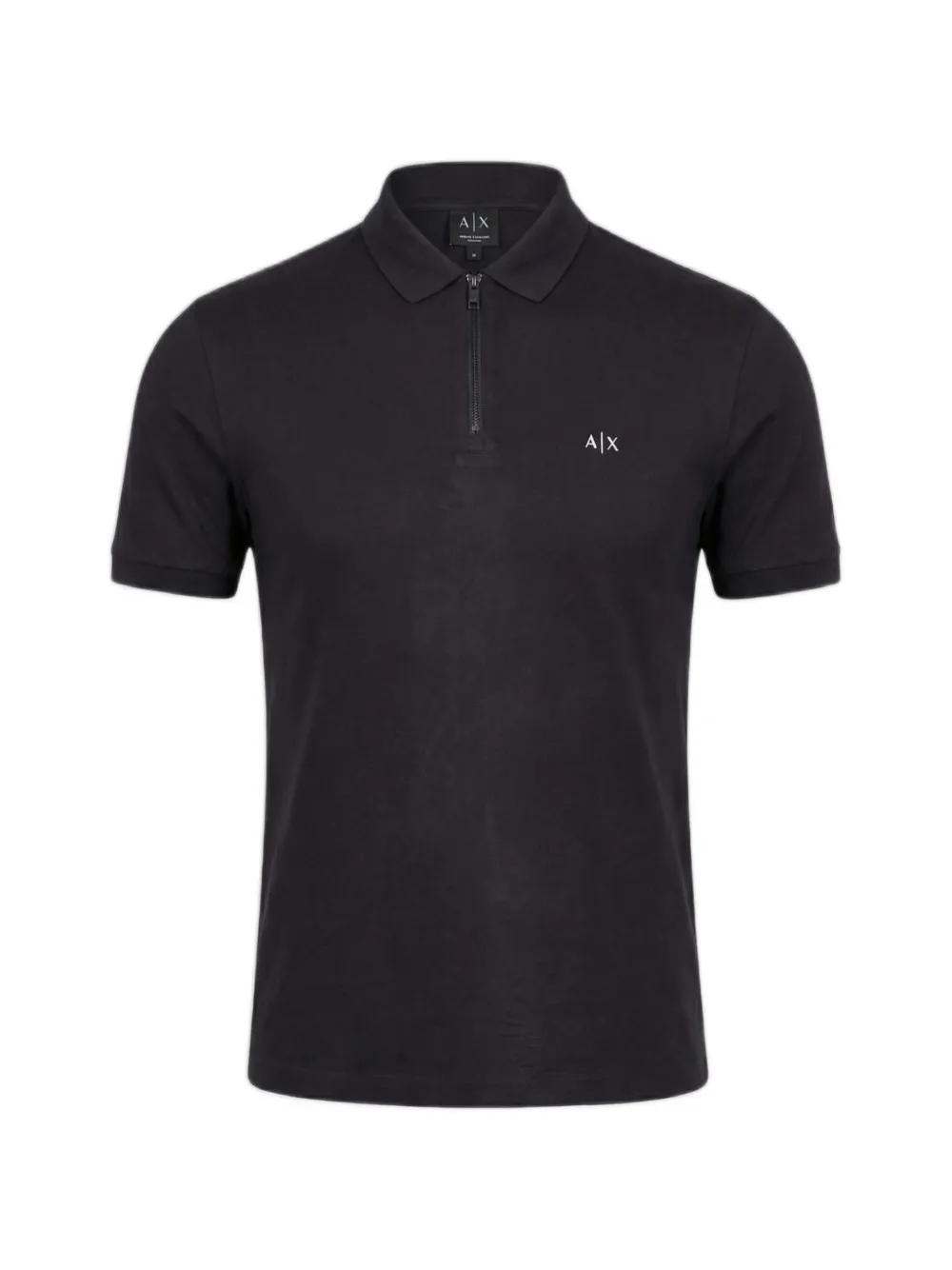 Emporio Armani logo-print zip-fastening polo shirt - Nero