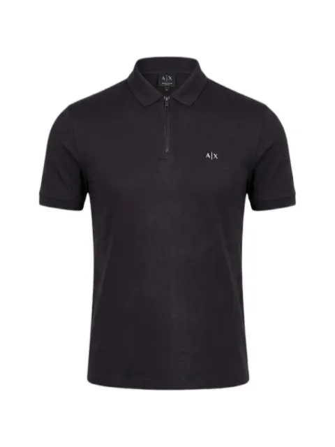 Emporio Armani logo-print zip-fastening polo shirt
