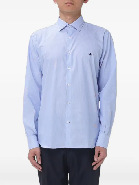 BROOKSFIELD camisa con logo bordado y motivo de rayas verticales
