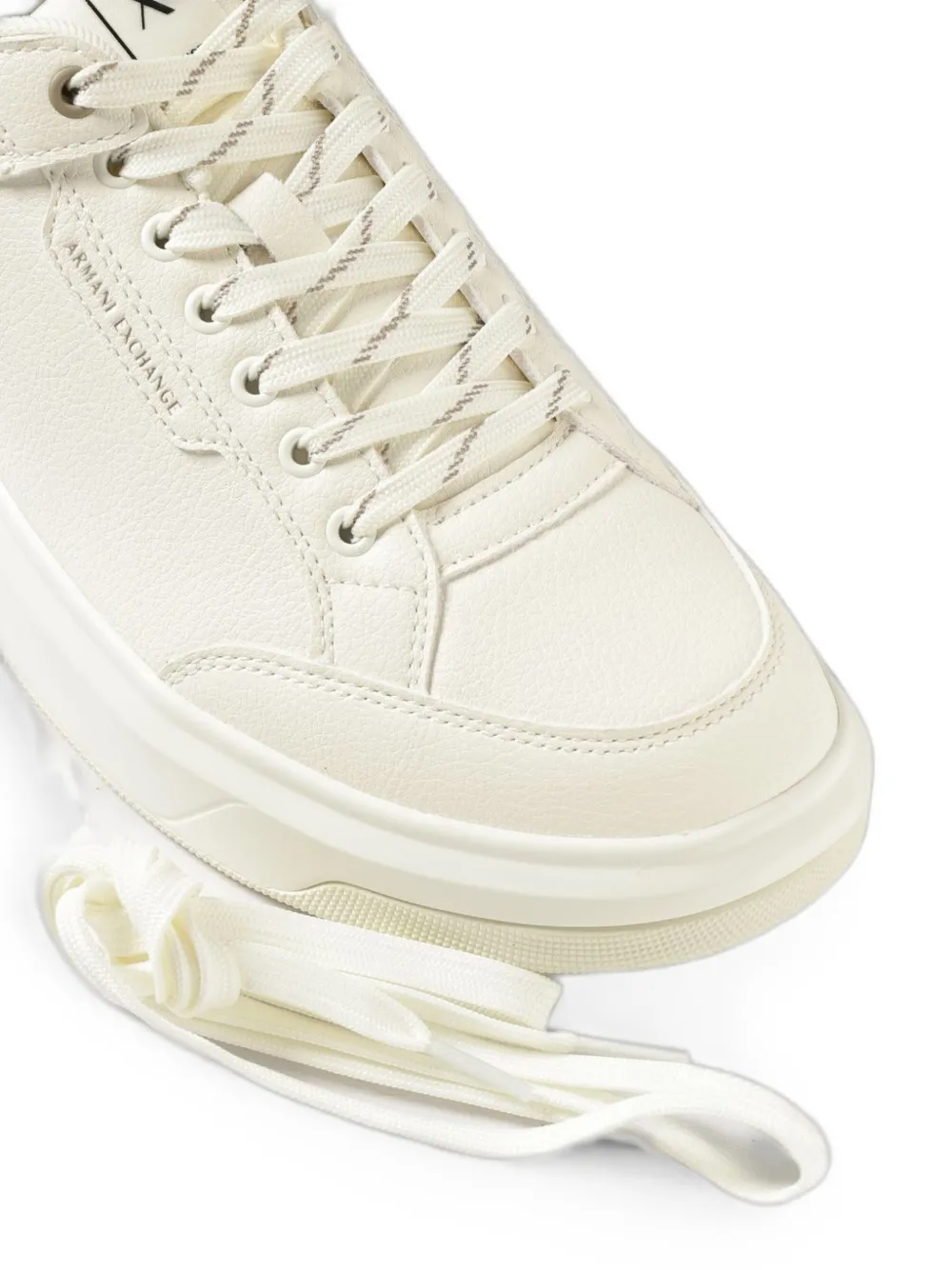 Emporio Armani lace-up panelled sneakers Beige