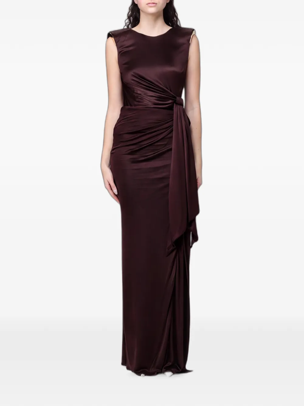 Elisabetta Franchi Gedrapeerde top Bruin