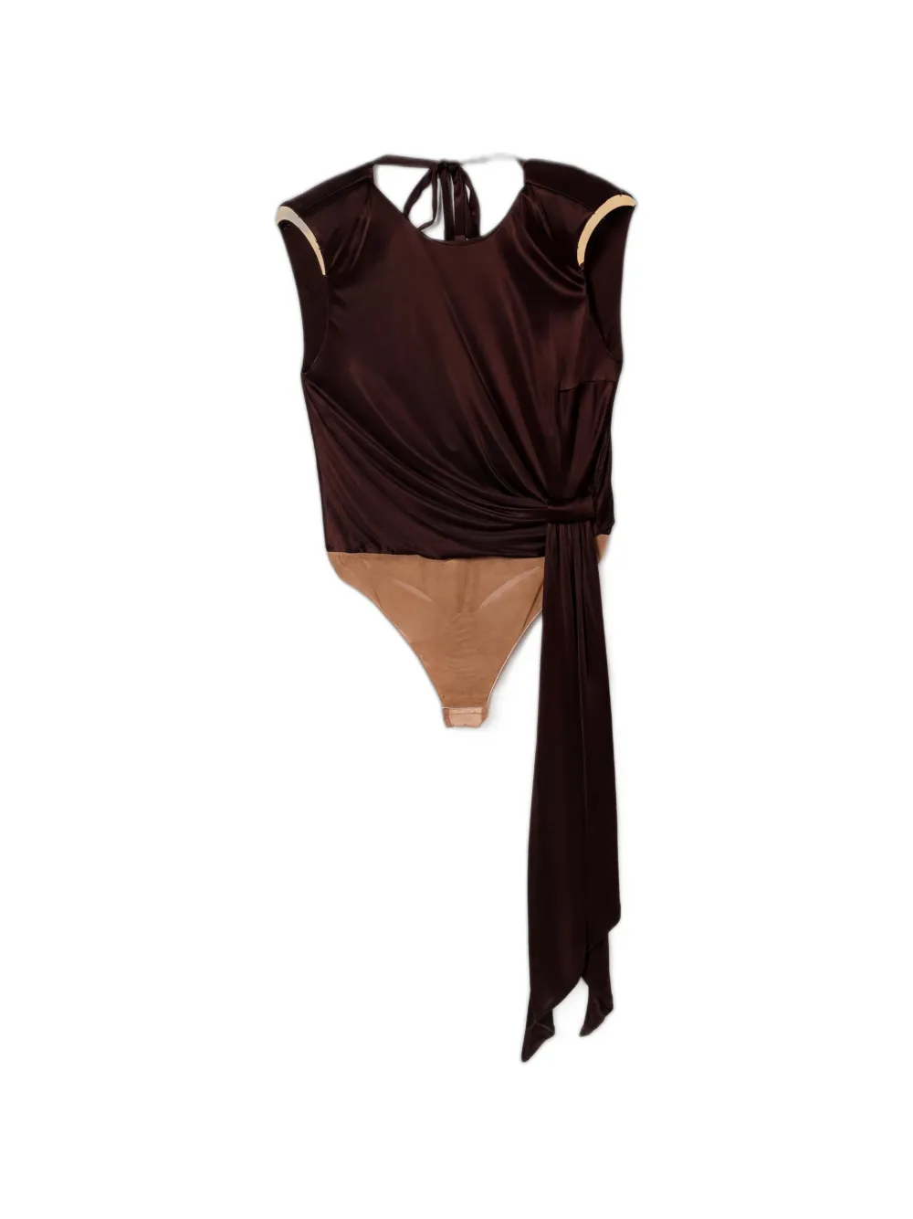 Elisabetta Franchi draped knot-detail top - Brown