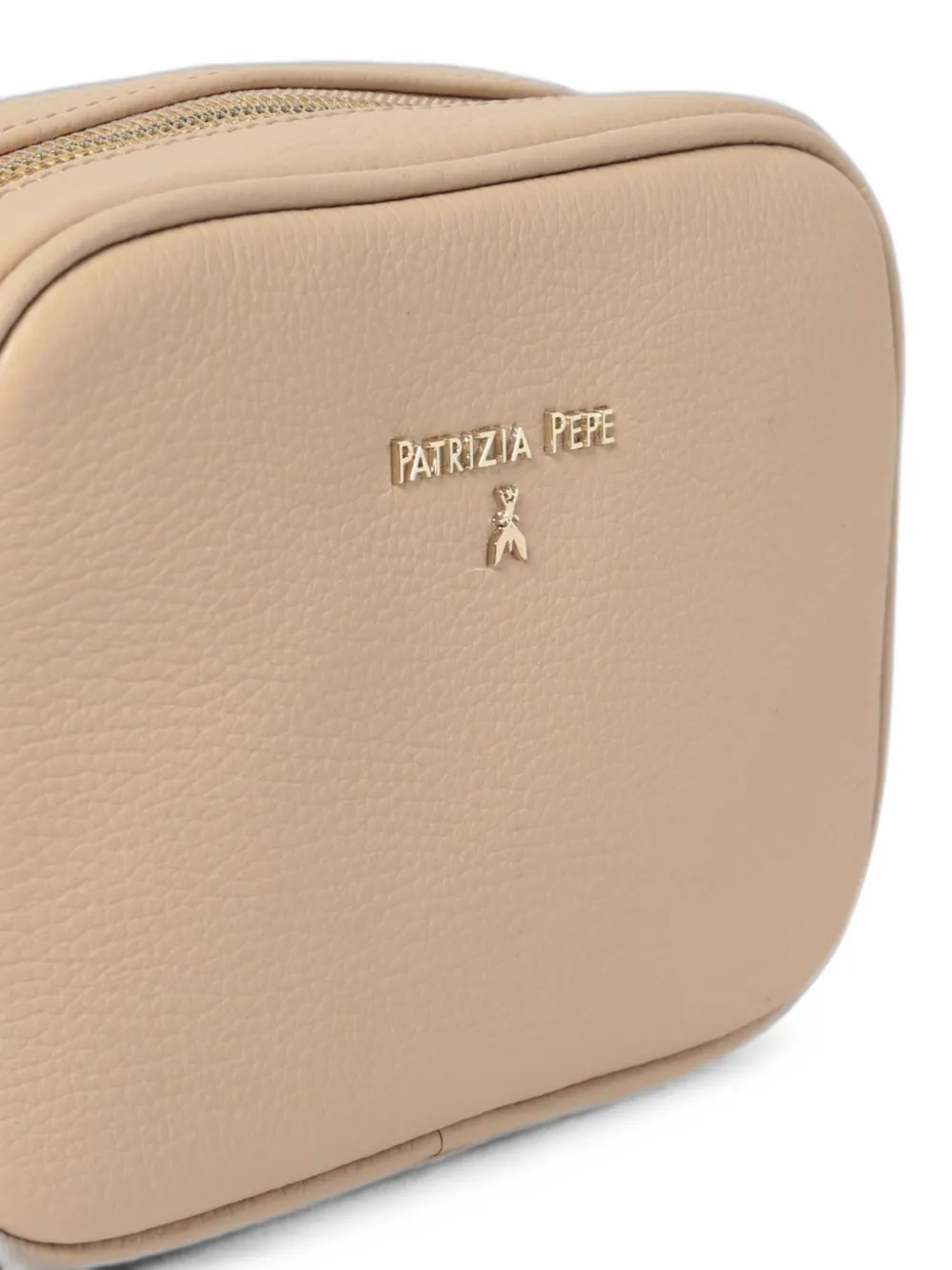 Patrizia Pepe Schoudertas van bewerkt leer Beige