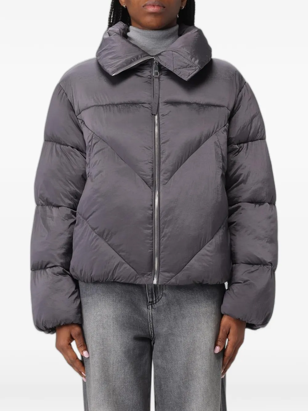 BOSS quilted high-neck jacket - Violett