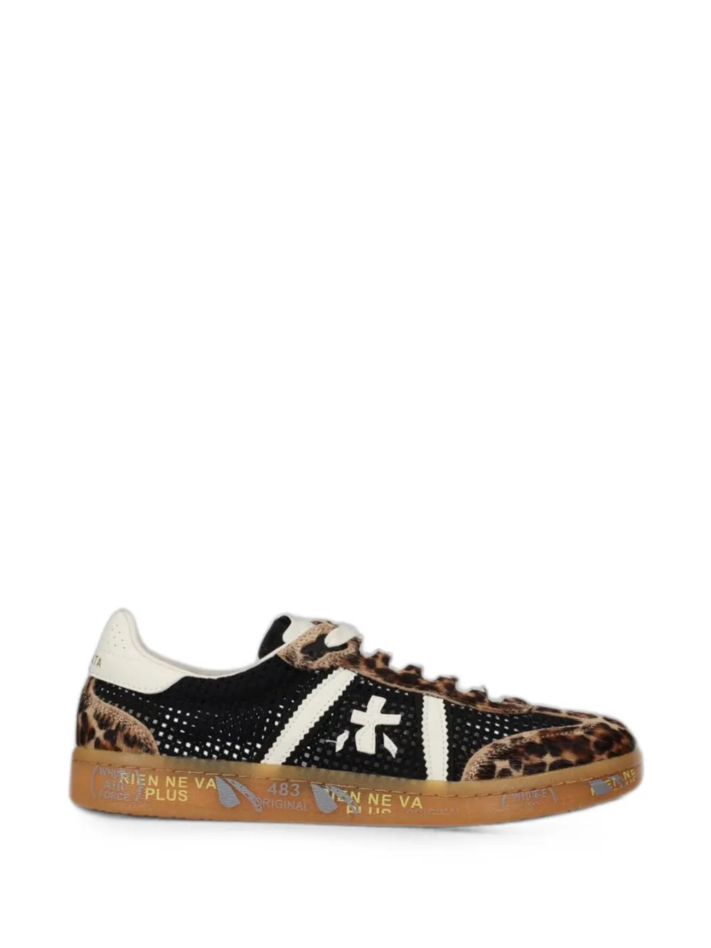 Premiata Bonnie leopard-print sneakers Zwart
