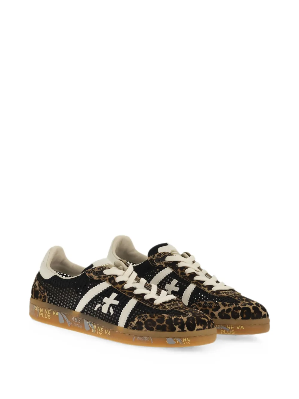 Premiata Bonnie leopard-print sneakers Zwart