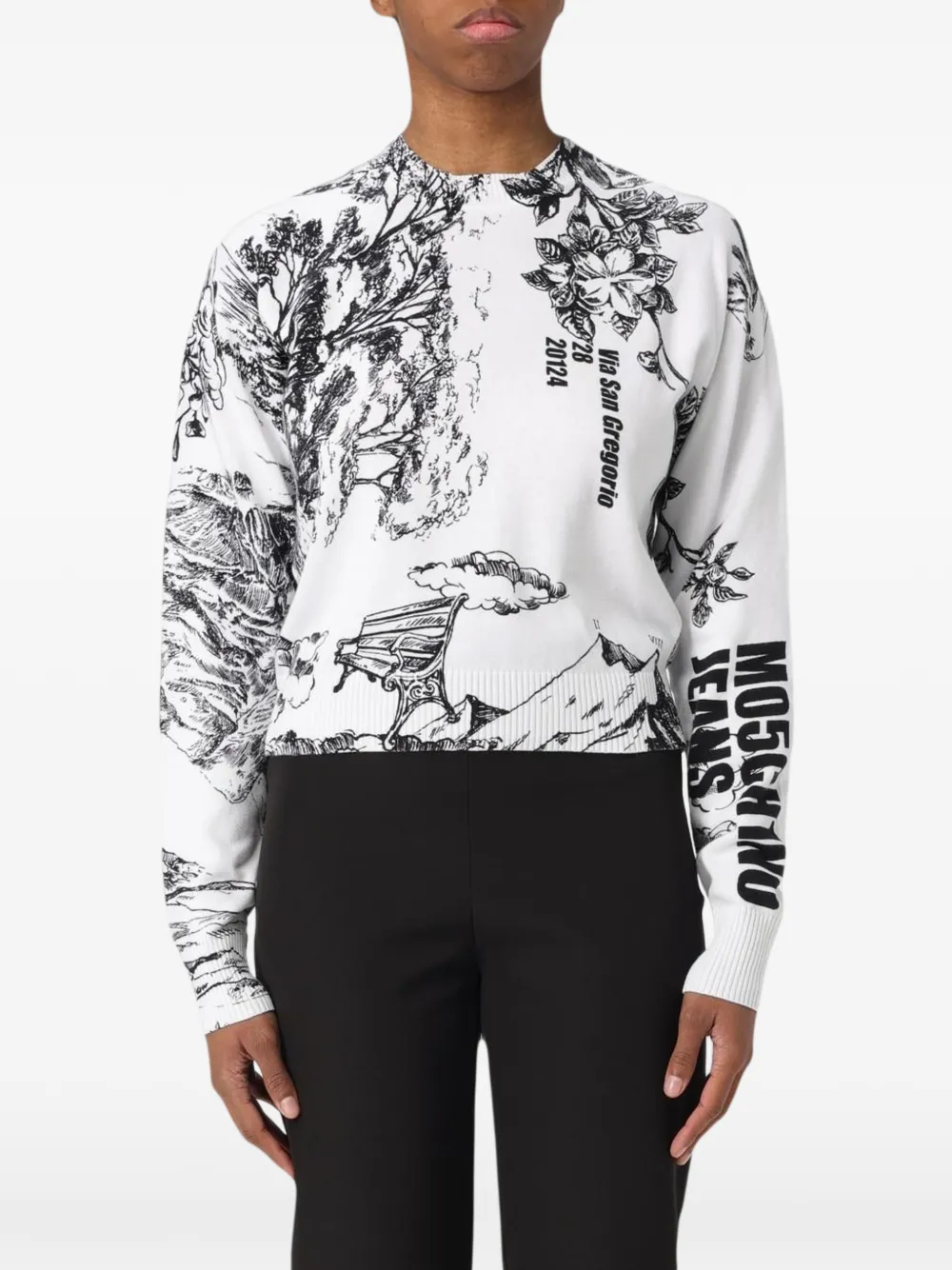 MOSCHINO JEANS graphic-print sweatshirt - Bianco