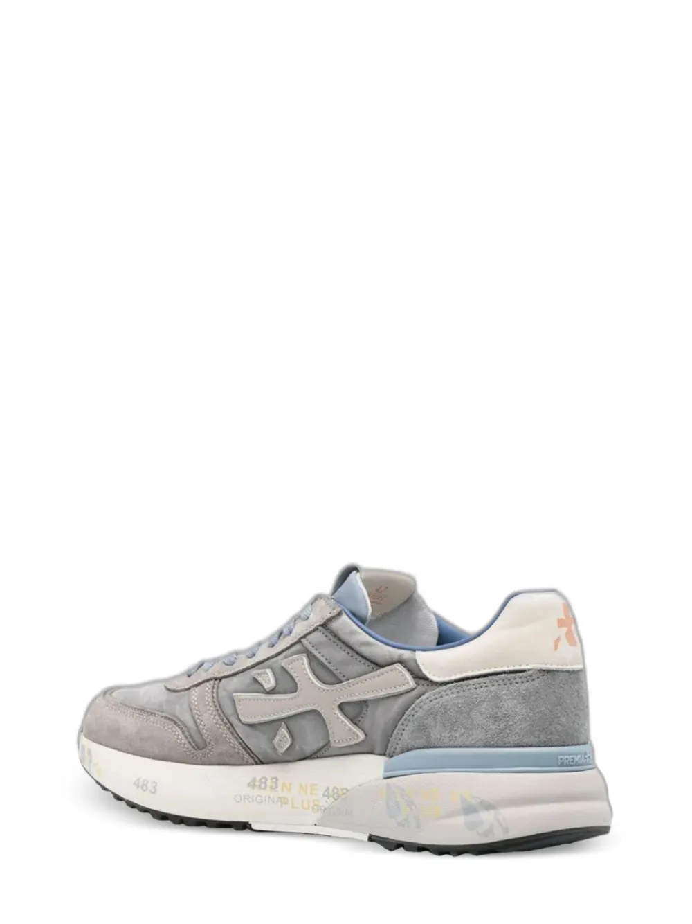 Premiata Mick suede-panelled sneakers Grijs