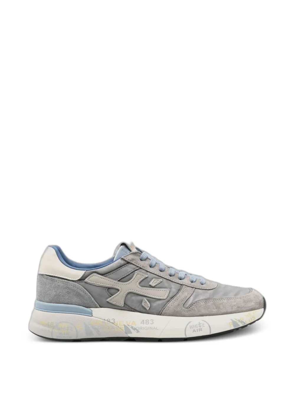 Premiata Mick suede-panelled sneakers Grijs