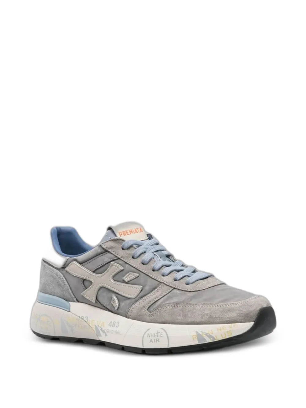 Premiata Mick suede-panelled sneakers Grijs