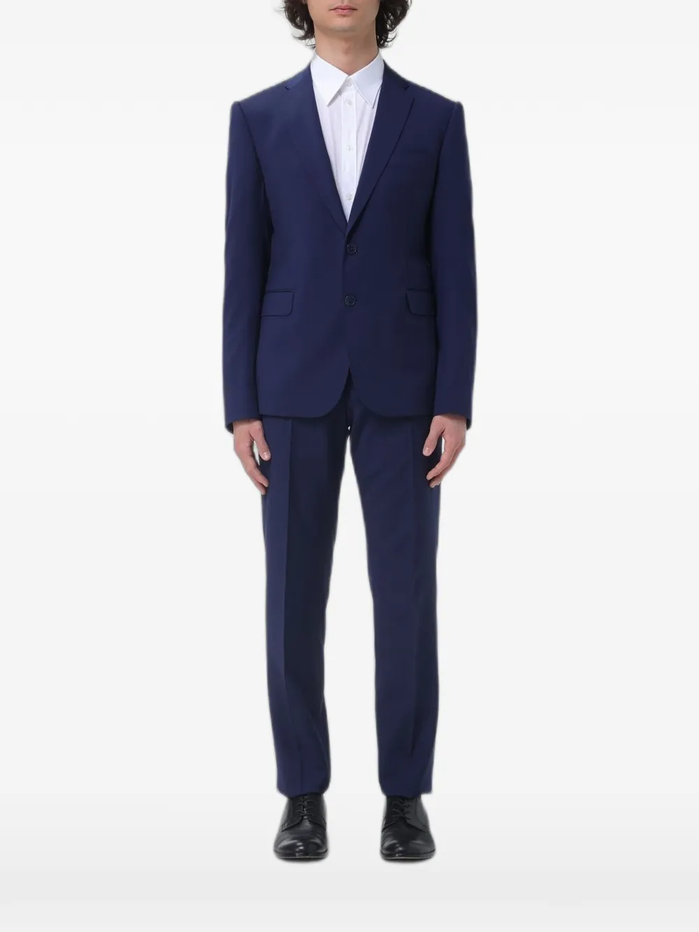 Emporio Armani single-breasted virgin-wool suit - Blu
