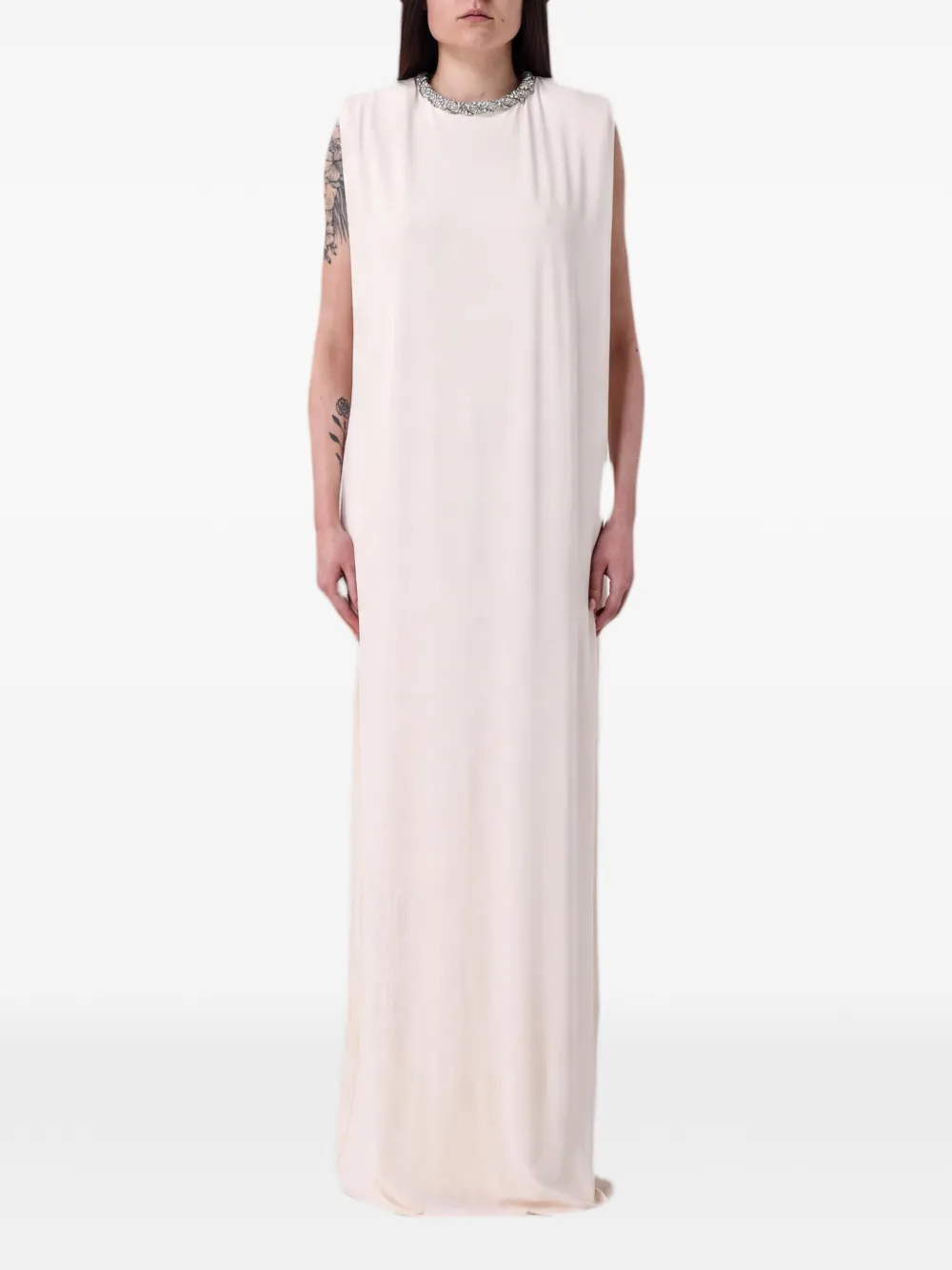 Elisabetta Franchi Kristallverziertes Abendkleid - Nude