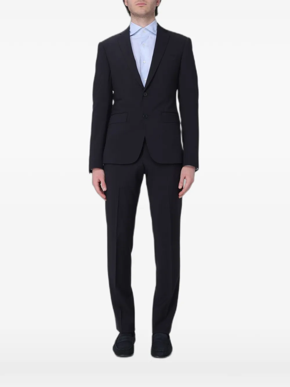 Emporio Armani notched-lapel single-breasted suit - Blu