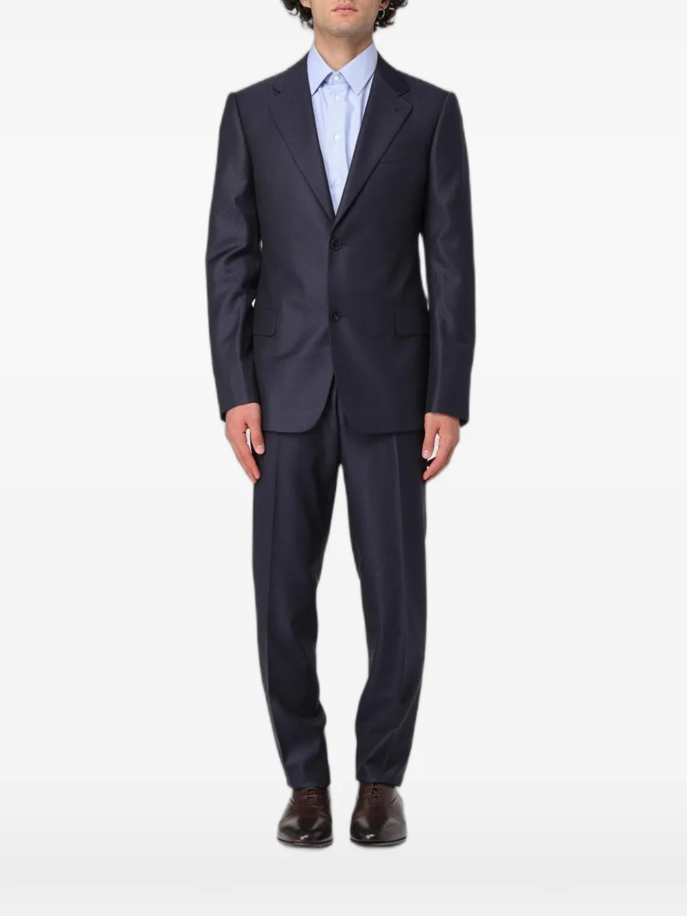 Emporio Armani single-breasted tailored suit - Blu