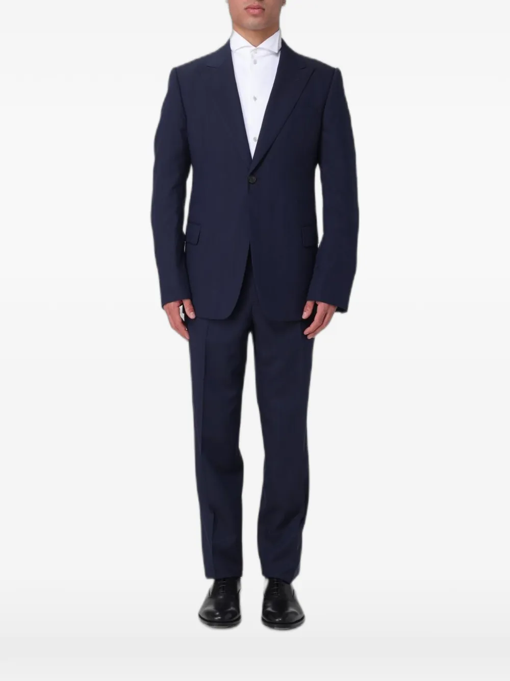 Emporio Armani flap-pocket single-breasted suit - Blu