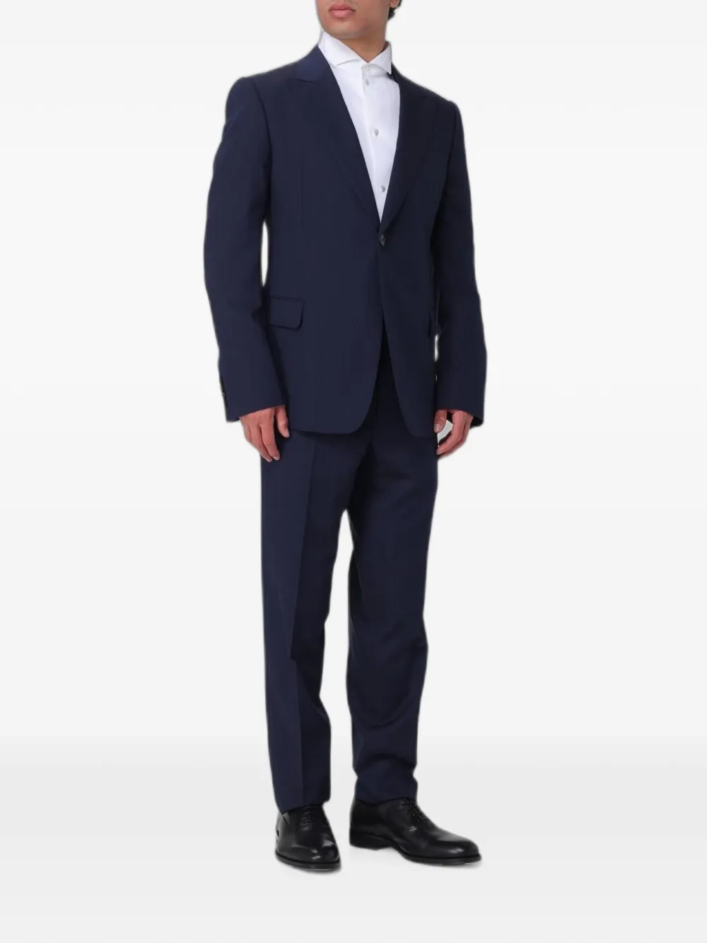 Emporio Armani Pak met enkele rij knopen en klepzak Blauw