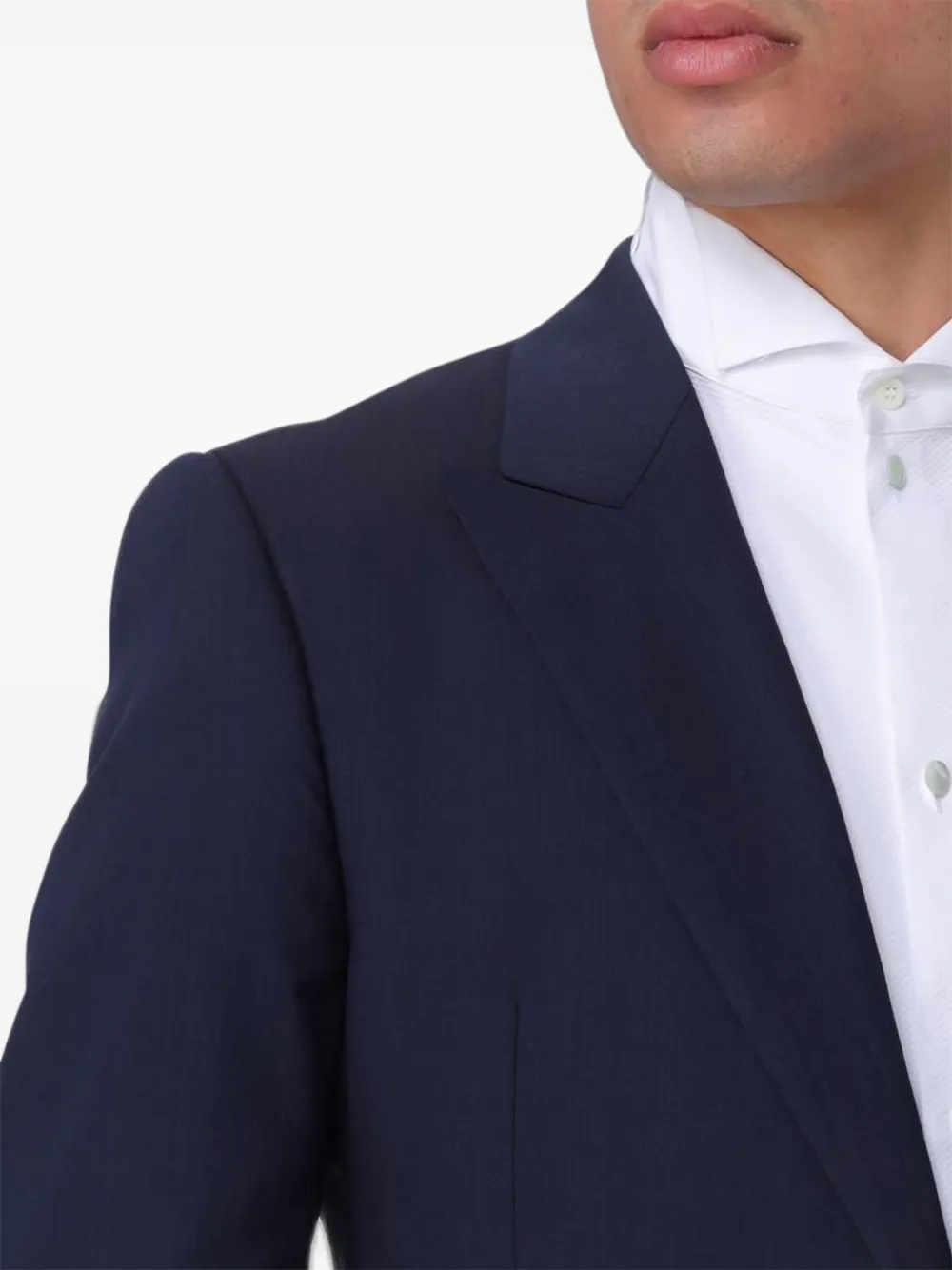 Emporio Armani Pak met enkele rij knopen en klepzak Blauw