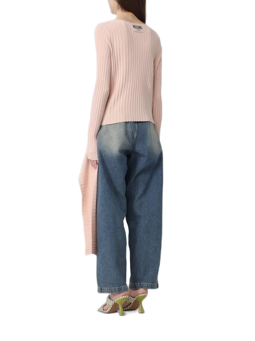 MOSCHINO JEANS Geribbelde asymmetrische trui Blauw