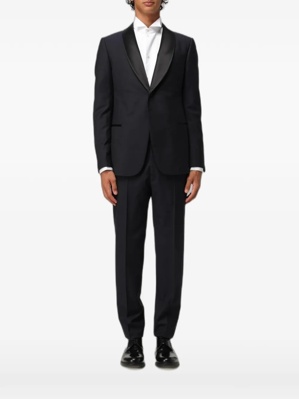 Emporio Armani shawl-lapel virgin-wool suit - Blu
